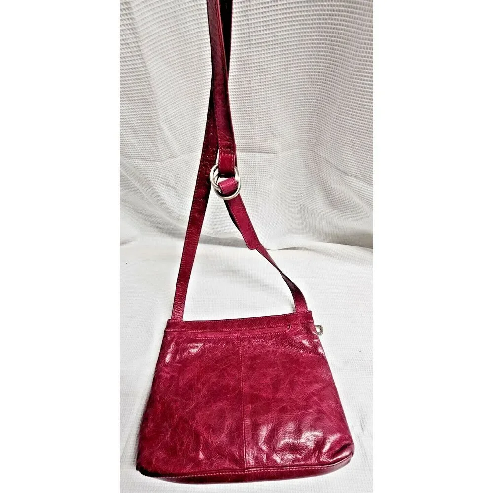 Hobo the Original  Plum Colored doubt zip front Leather‎ Crossbody 10